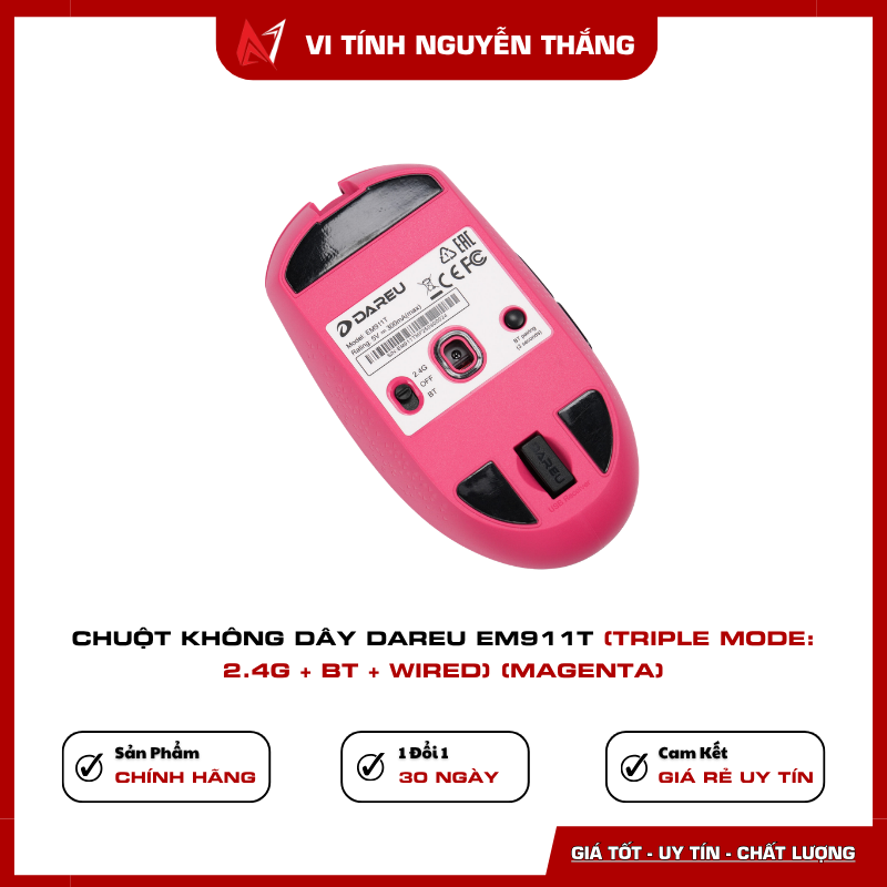 Chuột Dareu EM911T polling rate 1000Hz kết nối 2.4G