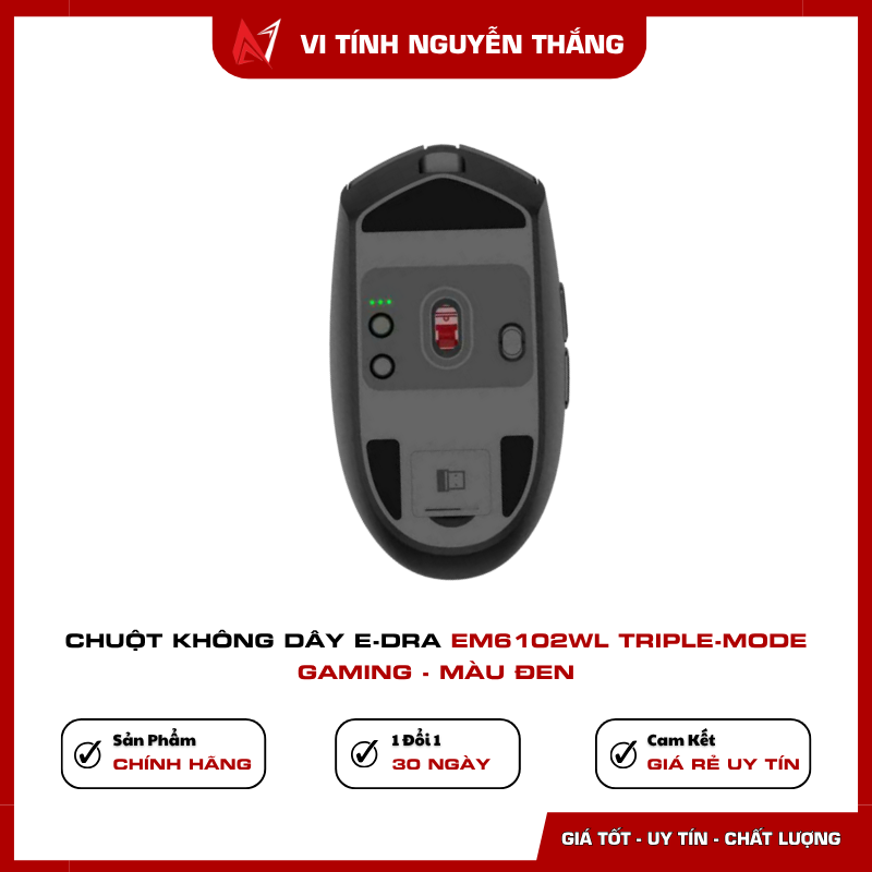 Chuột E-dra EM6102WL màu Đen thiết kế nhẹ 65g