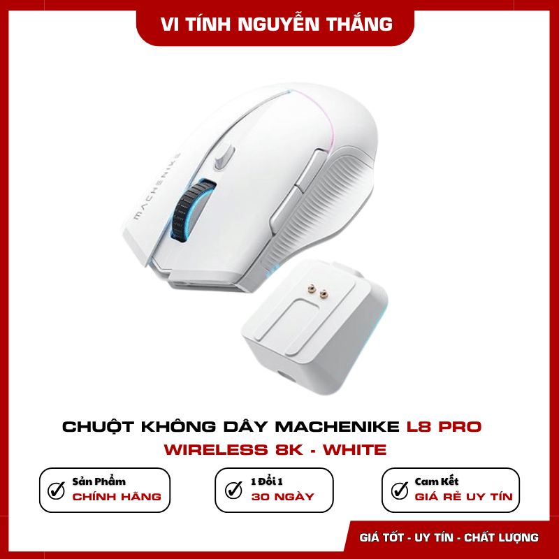 Chuột Machenike L8 Pro White sử dụng cho góc máy gaming