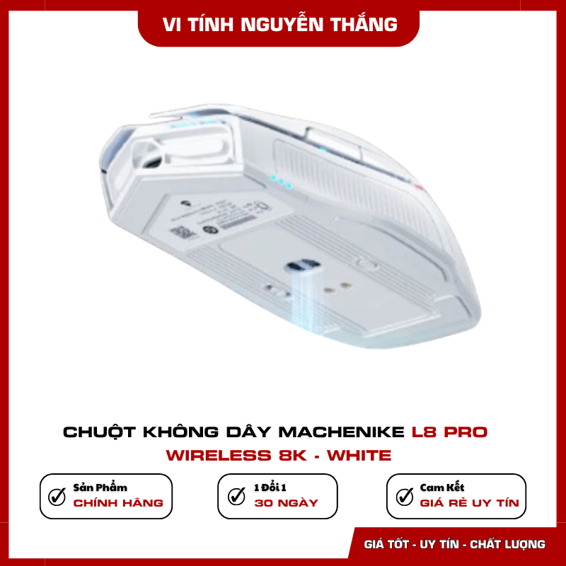 Chuột gaming không dây Machenike L8 Pro Wireless 8K White
