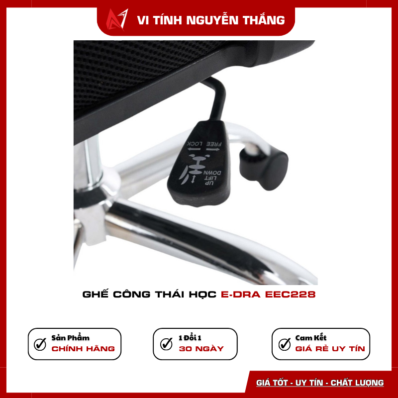 Ghế công thái học E-Dra EEC228 có tựa đầu và kê tay điều chỉnh