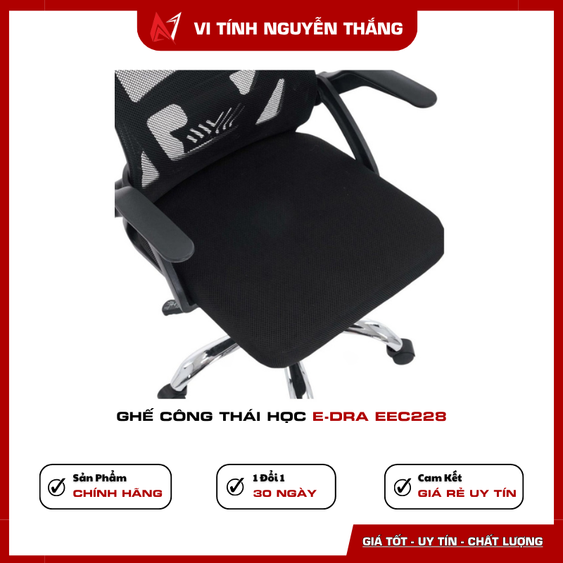Ghế công thái học E-Dra EEC228 chân kim loại bánh xe PU chống ồn