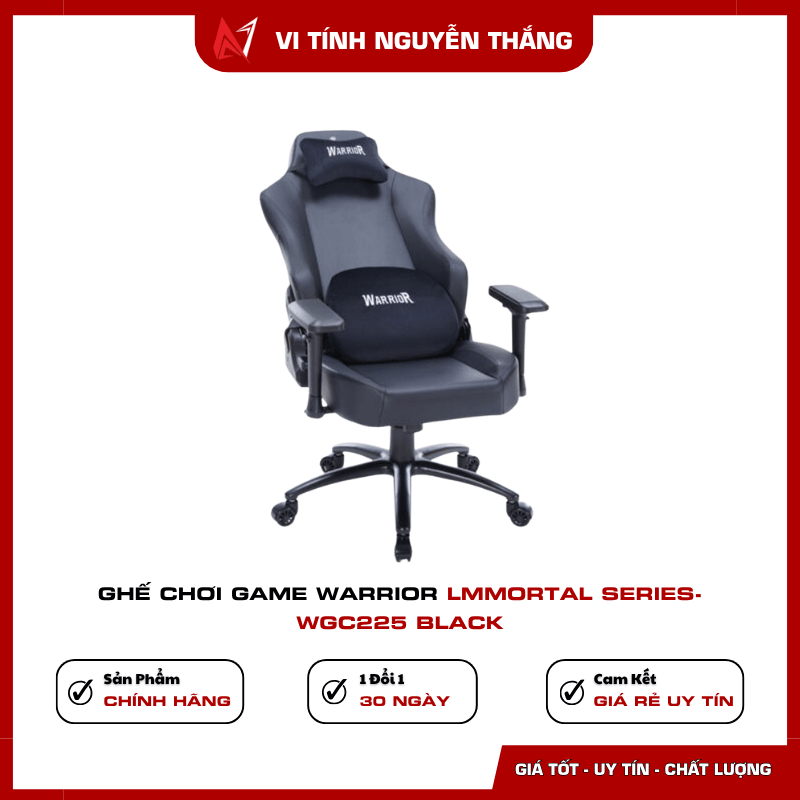 Ghế Warrior Immortal WGC225 Black tay ghế 4D