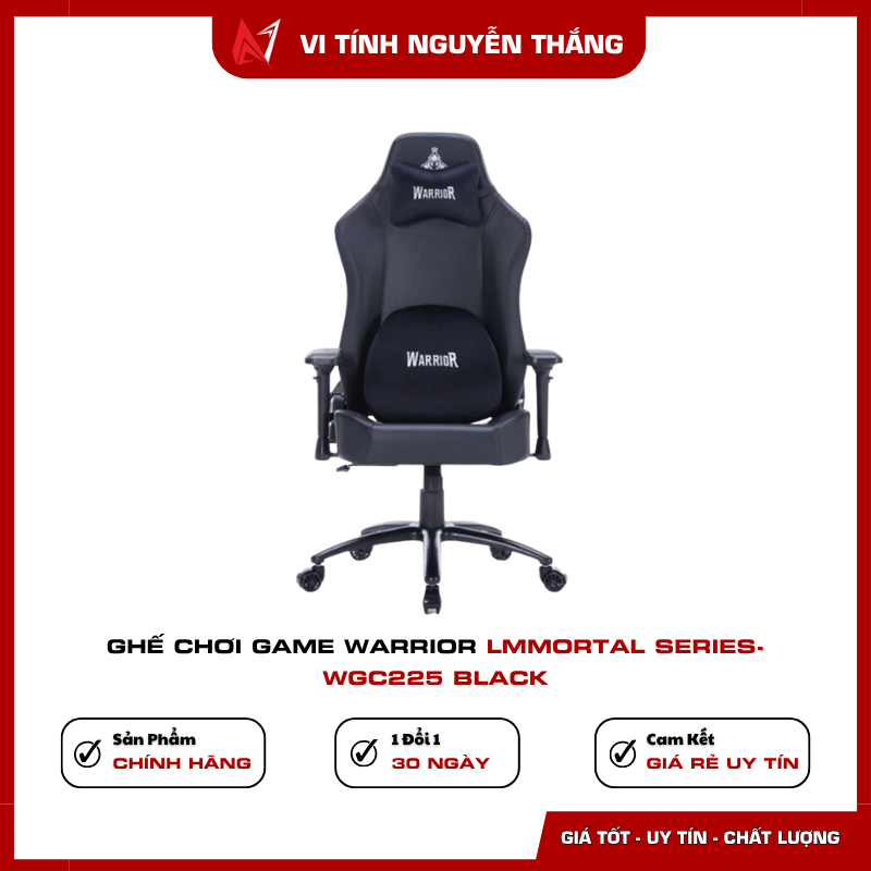 Ghế chơi game Warrior Immortal Series WGC225 Black thiết kế gaming