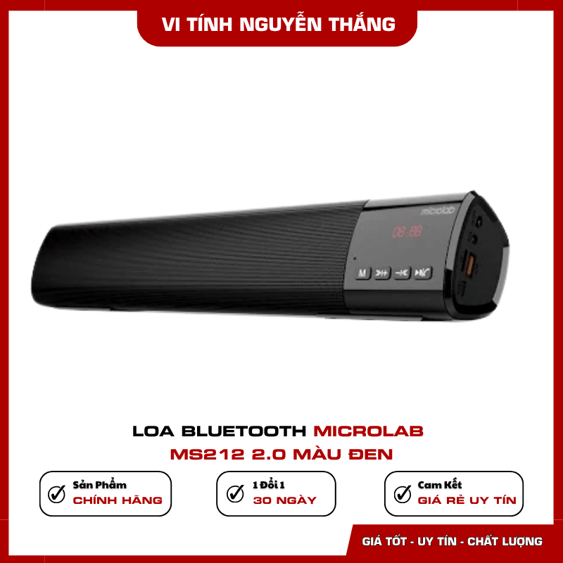 Loa Bluetooth Microlab MS212 2.0 màu đen thiết kế dạng thanh