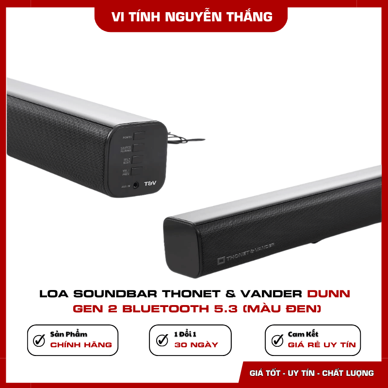 Thiết kế loa Soundbar Thonet Vander Dunn Gen 2 màu đen