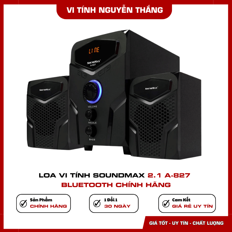 Loa Soundmax A-827 màu đen dành cho góc máy tính
