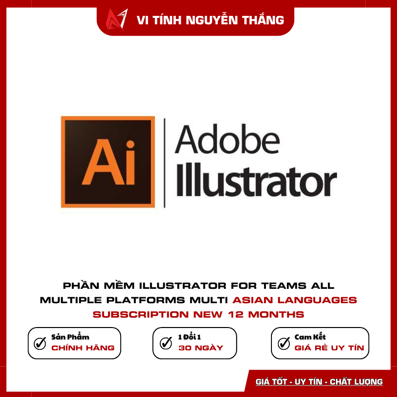 Phần mềm Adobe Illustrator for teams 12 tháng bản quyền