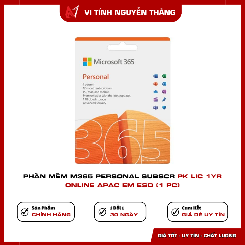 Phần mềm Microsoft 365 Personal 1 năm Online APAC EM ESD