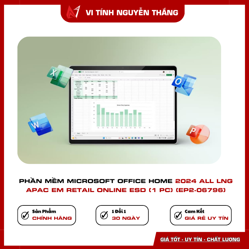 Microsoft Office Home 2024 dùng cho 1 PC hoặc Mac