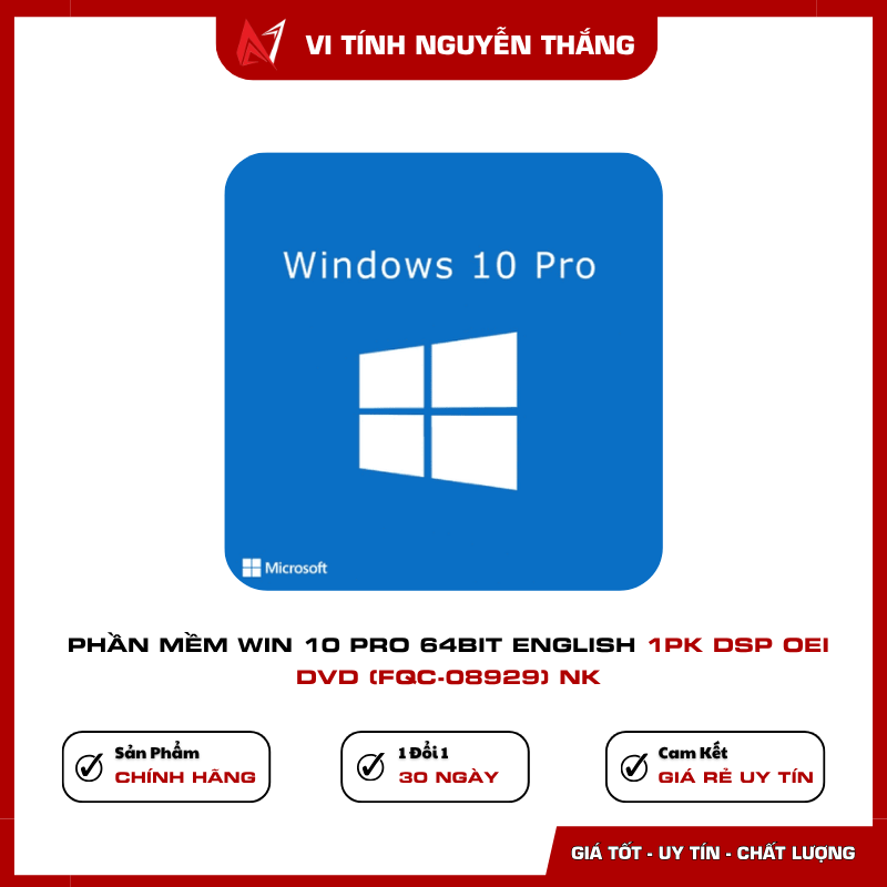 Windows 10 Pro 64Bit English DSP OEI DVD cho máy tính mới
