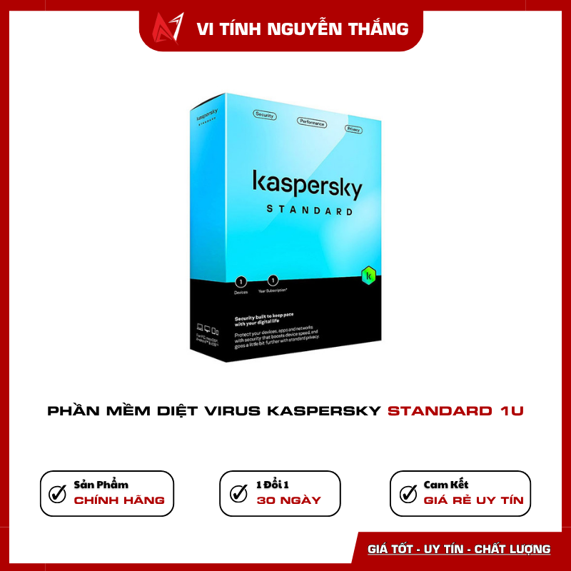 Phần mềm diệt Virus Kaspersky Standard 1U Phần mềm diệt Virus Kaspersky Standard 1U bản quyền