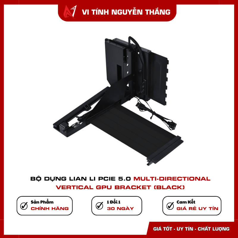 Bộ dựng VGA Lian Li màu đen có ARGB đồng bộ mainboard