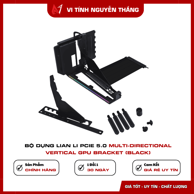 Lian Li Vertical GPU Bracket PCIe 5.0 Black kèm riser cable