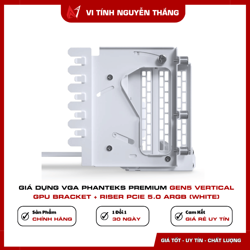Phanteks Premium Gen5 Vertical GPU Bracket ARGB màu trắng