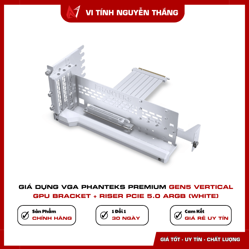 Giá dựng VGA Phanteks Premium Gen5 Vertical GPU Bracket White