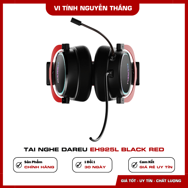 Tai nghe DAREU EH925L Black Red kết nối USB microphone