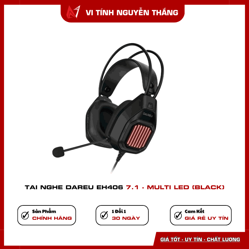 Tai nghe DareU EH406 7.1 Multi LED Black