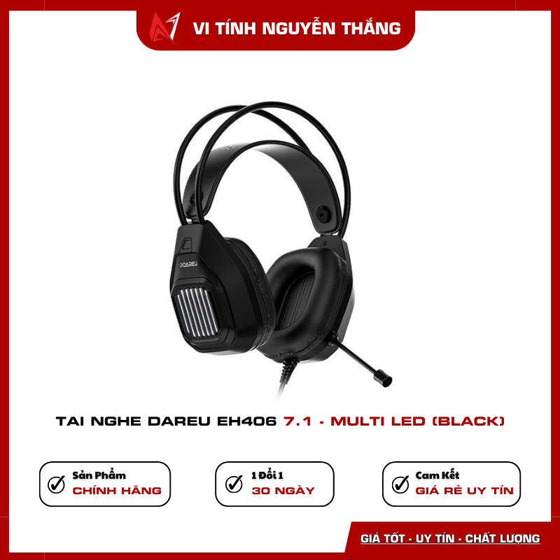 Tai nghe DareU EH406 7.1 Multi LED Black