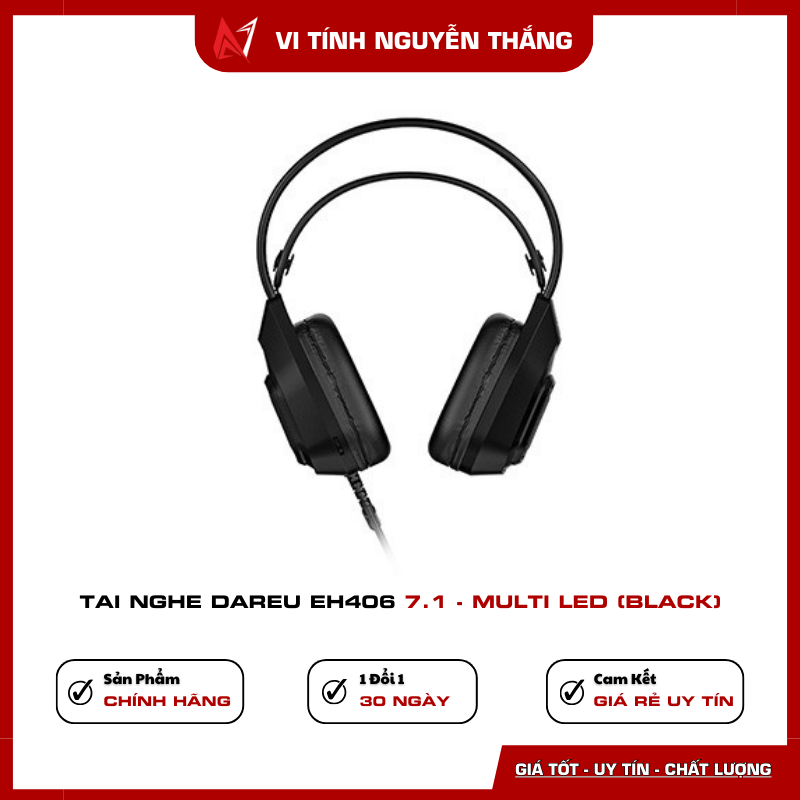Tai nghe DareU EH406 7.1 Multi LED Black