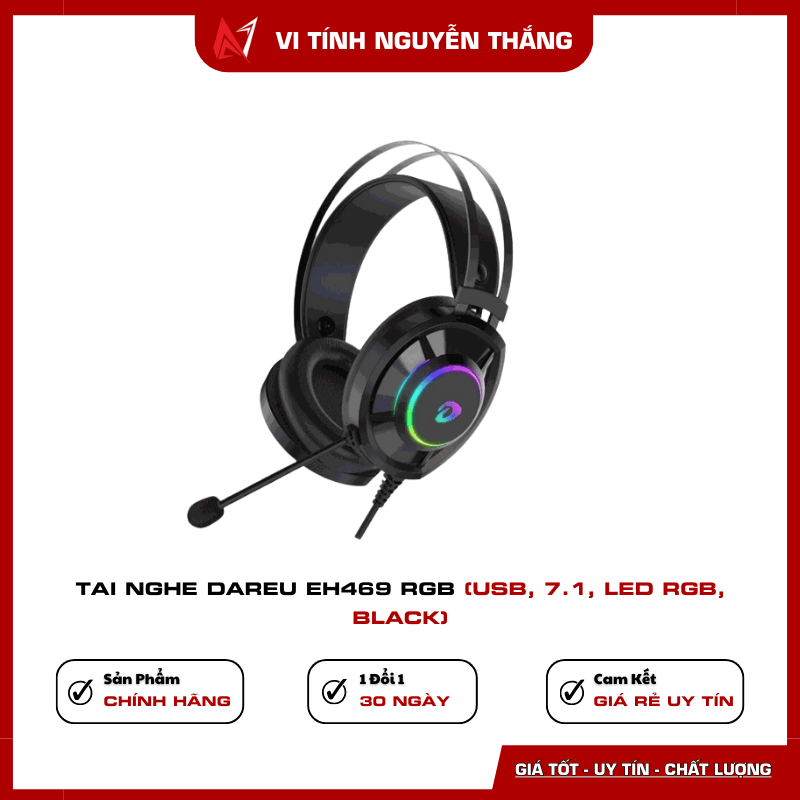 Tai nghe DareU EH469 RGB USB 7.1 Black