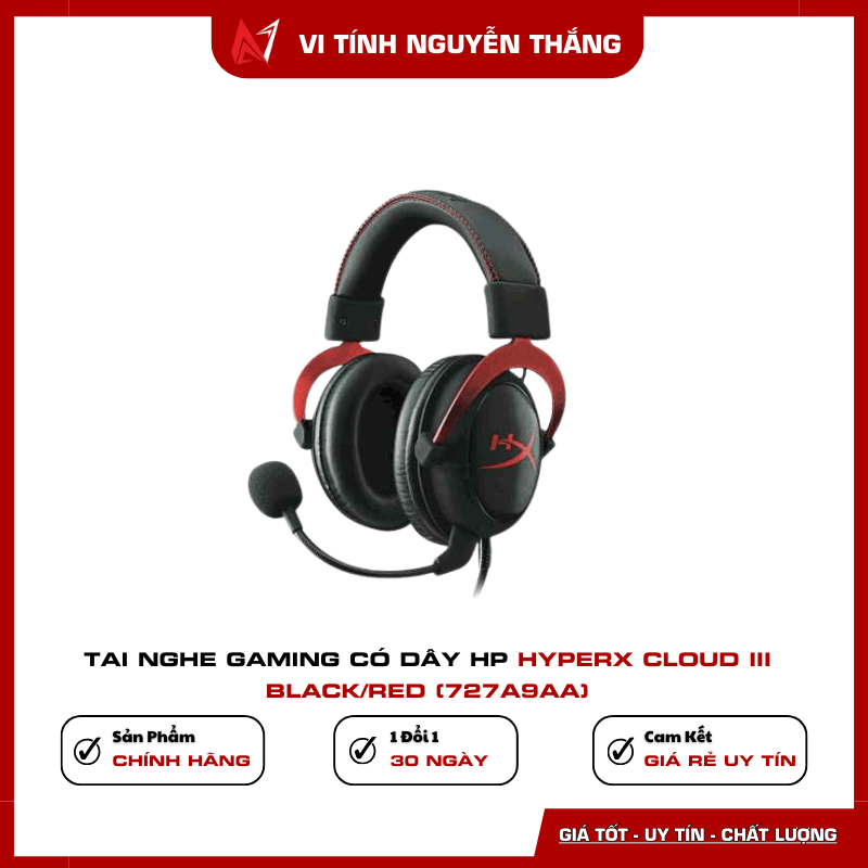 Tai nghe Gaming HP HyperX Cloud III Black Red
