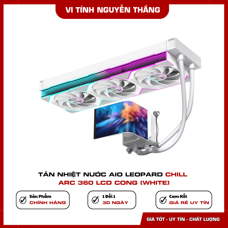 Ba quạt 120mm tản nhiệt Leopard Chill ARC 360 White