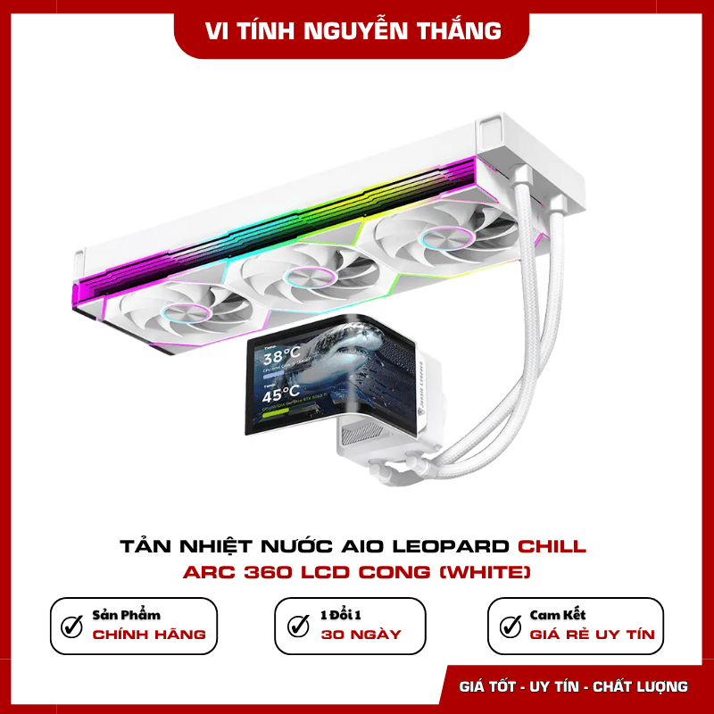 Tản nhiệt nước AIO Leopard Chill ARC 360 LCD Cong White radiator 360mm