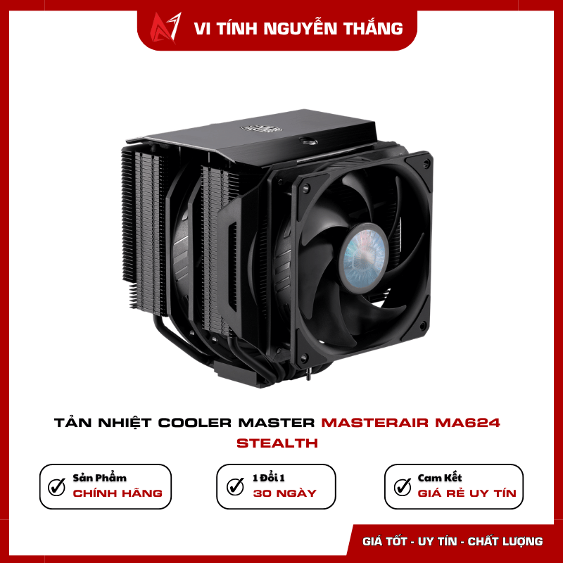 Tản nhiệt Cooler Master MasterAir MA624 Stealth thiết kế dual tower