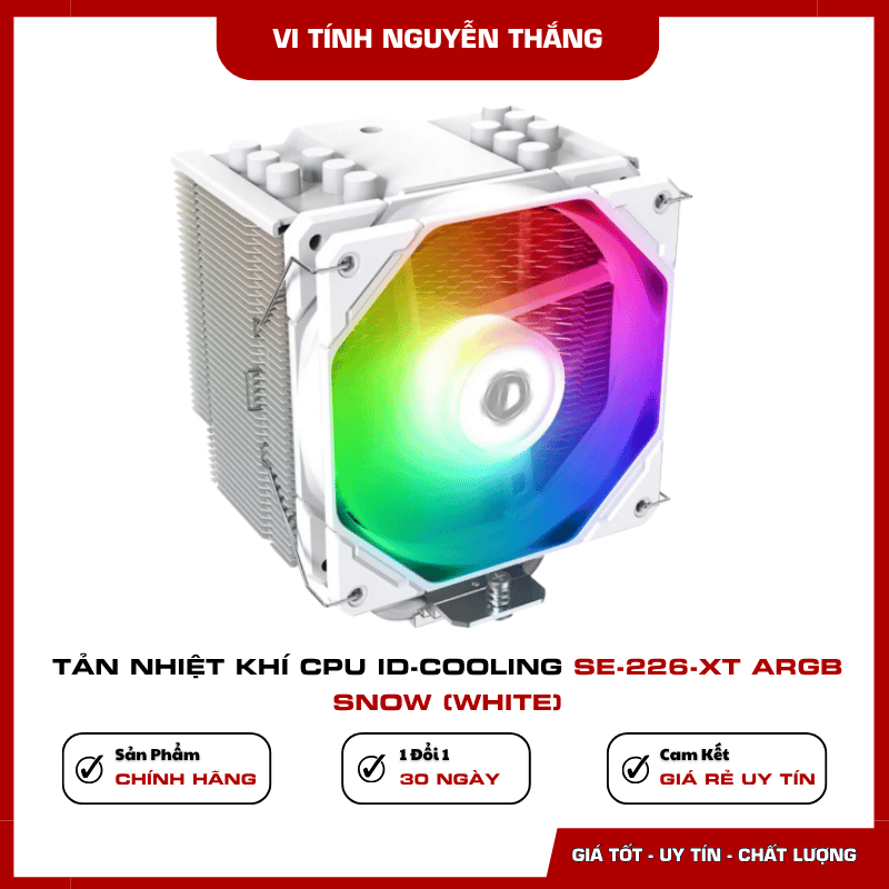 Tản nhiệt khí ID-Cooling SE-226-XT ARGB Snow 6 ống dẫn nhiệt