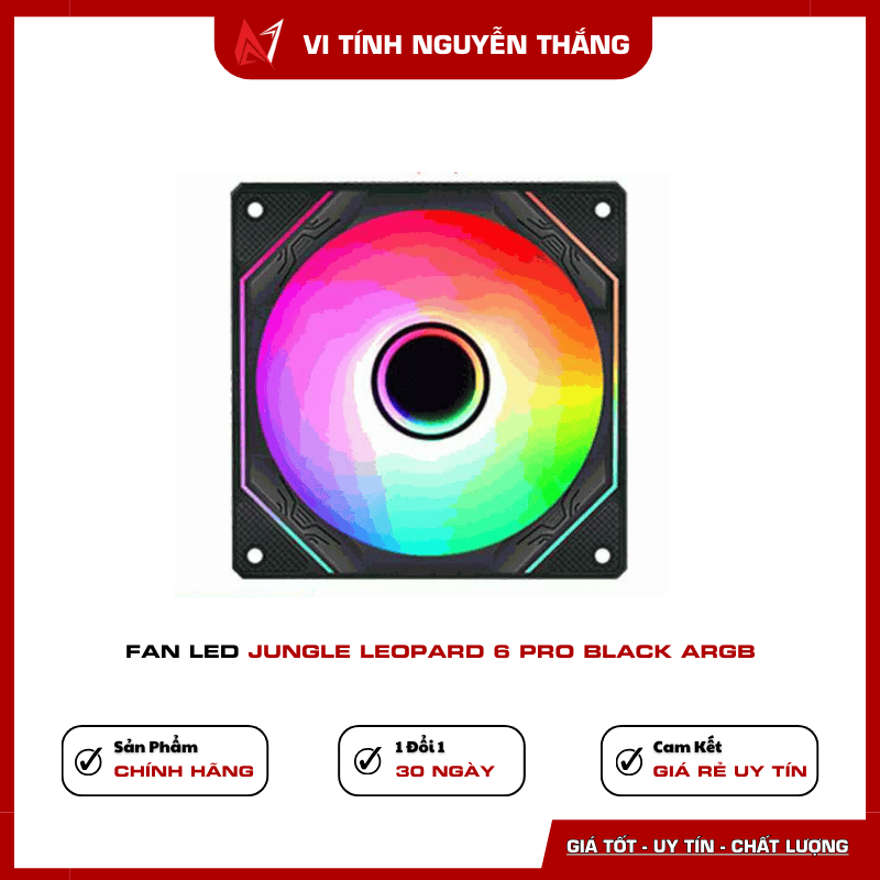 Fan LED Jungle Leopard 6 Pro Black ARGB