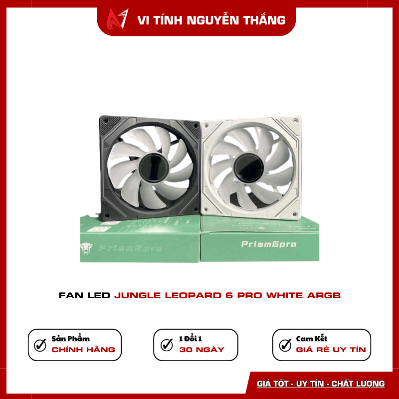 Fan LED Jungle Leopard 6 Pro White ARGB