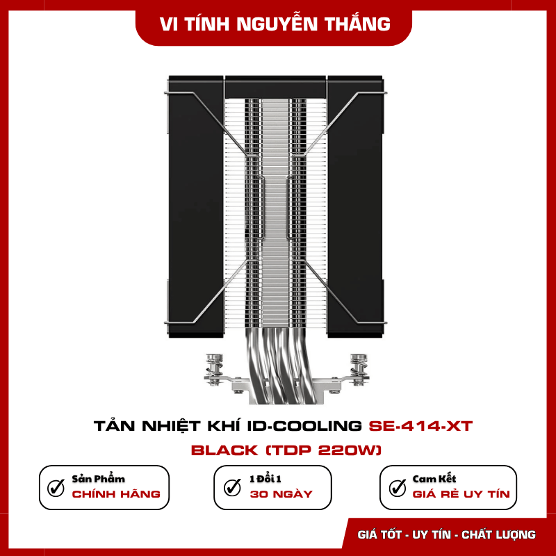 Bốn ống đồng Direct Touch của ID-Cooling SE-414-XT