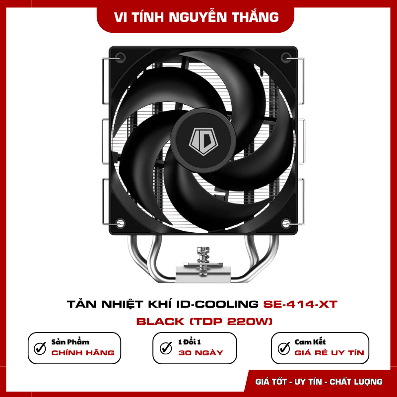 Hai quạt PWM 120mm trên tản nhiệt ID-Cooling SE-414-XT
