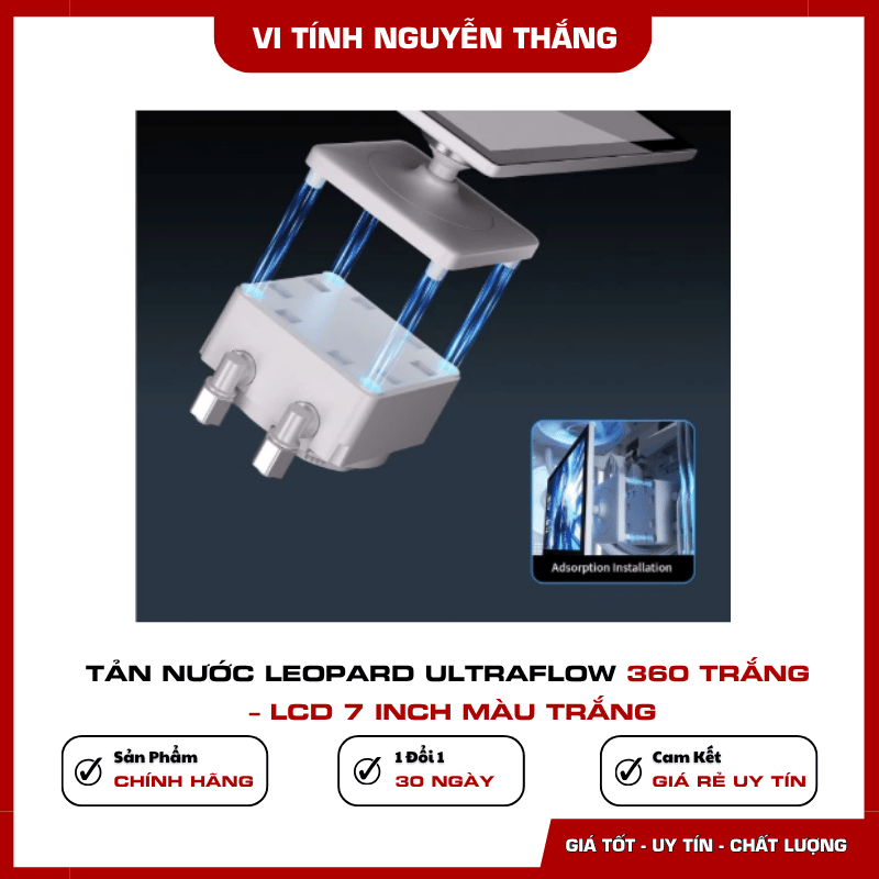Hiệu ứng ARGB trên tản nước Leopard UltraFlow 360 màu trắng
