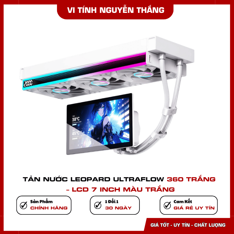 Radiator 360mm của tản nhiệt nước Leopard UltraFlow màu trắng