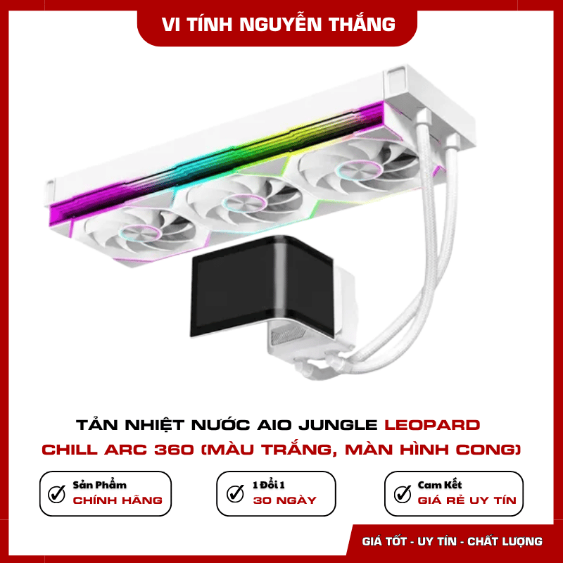 Jungle Leopard Chill Arc 360 White cho PC gaming màu trắng