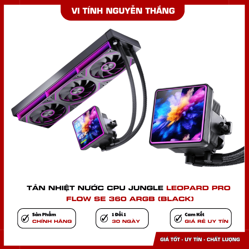 Màn hình LCD và ARGB Jungle Leopard Pro Flow SE 360 Black