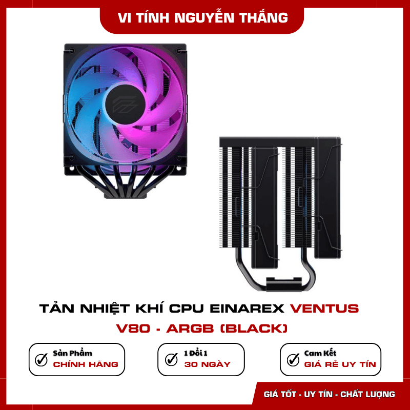 Thiết kế tháp đôi của tản nhiệt EINAREX VENTUS V80 Black