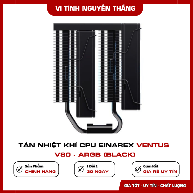 Đế đồng tản nhiệt CPU EINAREX VENTUS V80 ARGB Black