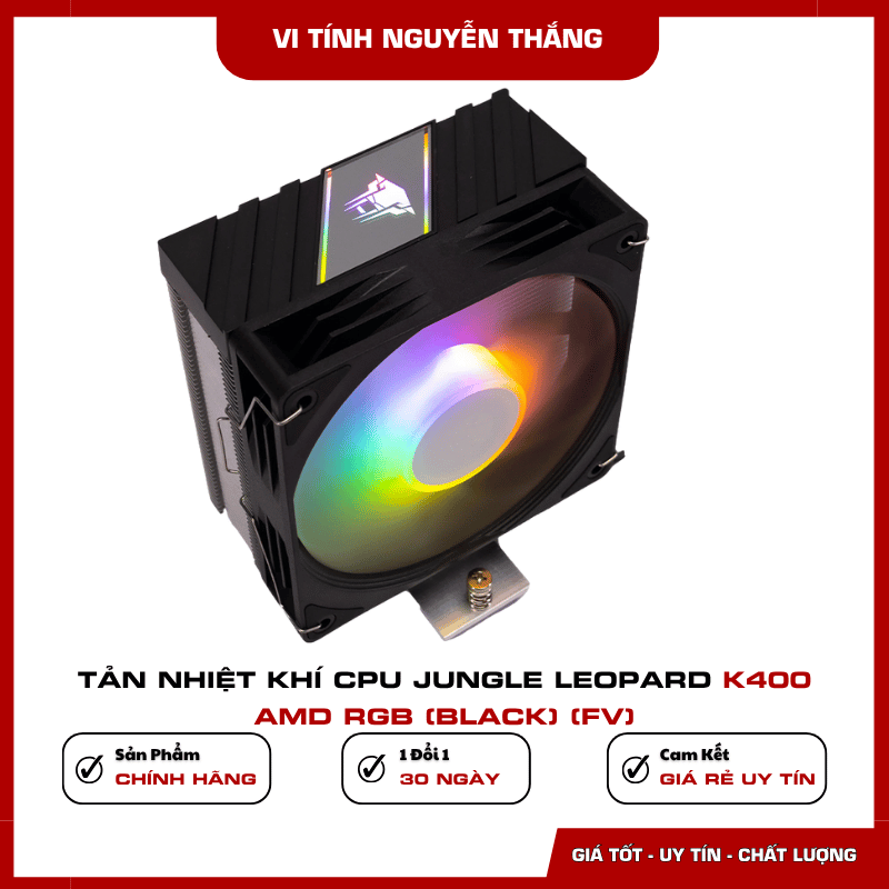 Tản nhiệt khí CPU Jungle Leopard K400 AMD RGB Black thiết kế dạng tháp