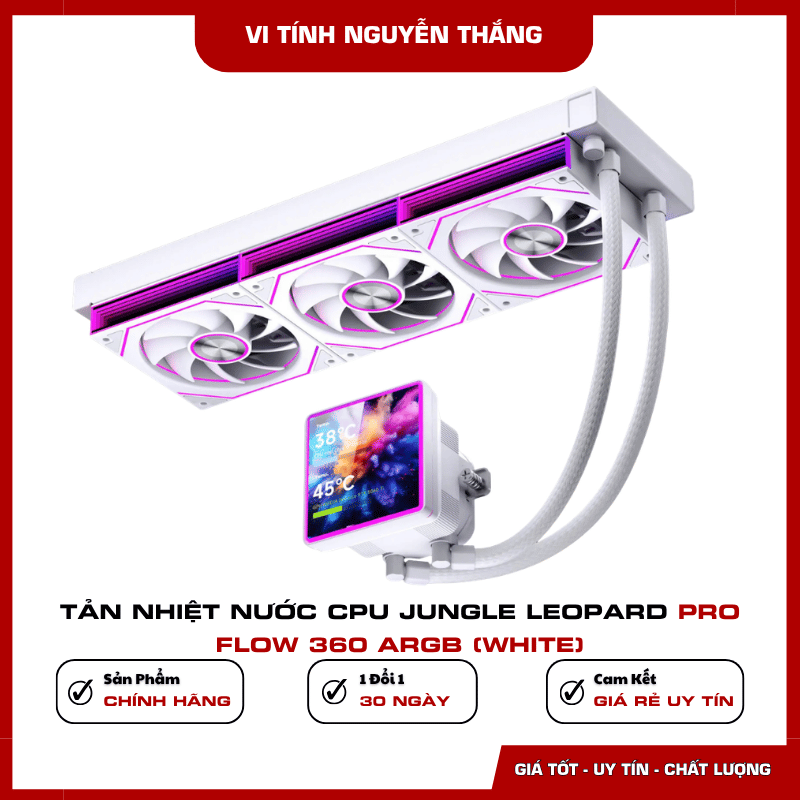 Thiết kế màu trắng Jungle Leopard Pro Flow 360 ARGB
