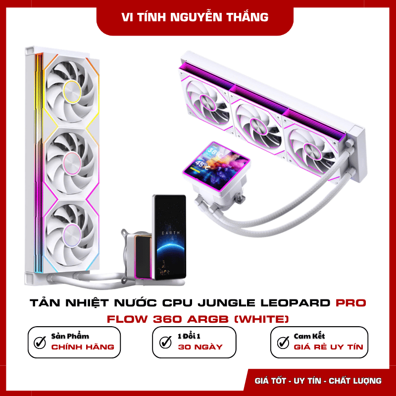 Ba quạt ARGB Jungle Leopard Pro Flow 360 White