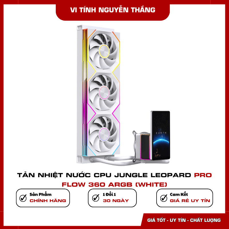 Radiator tản nhiệt nước Jungle Leopard Pro Flow 360 ARGB White