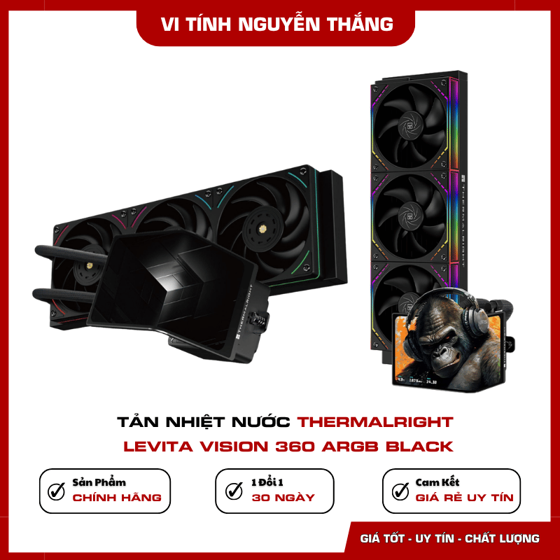 Tản nhiệt nước Thermalright Levita Vision 360 ARGB Black cho PC gaming