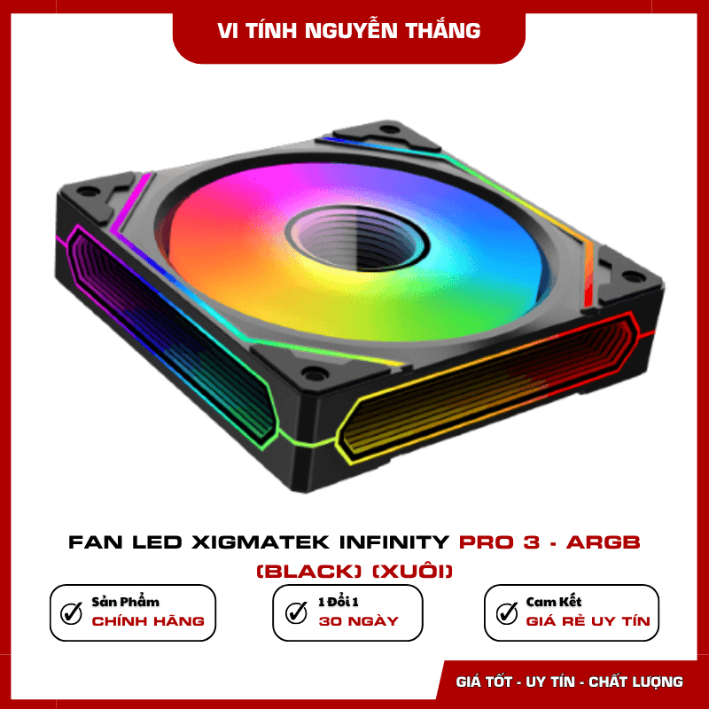 Fan Led Xigmatek Infinity Pro 3 Black kích thước 120mm
