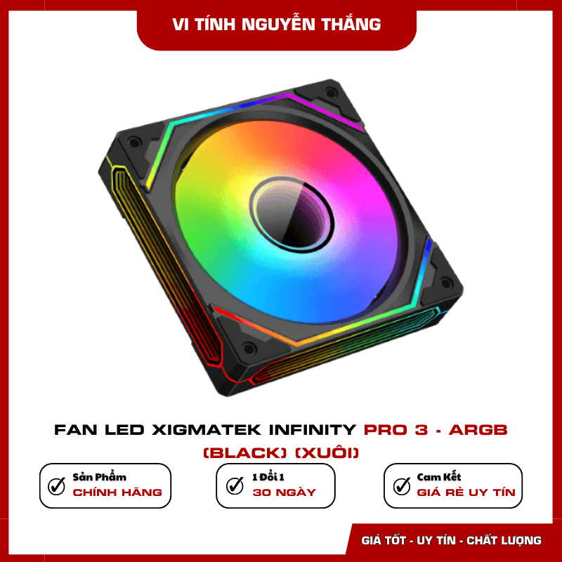 Fan Led Xigmatek Infinity Pro 3 ARGB Black hiệu ứng Infinity