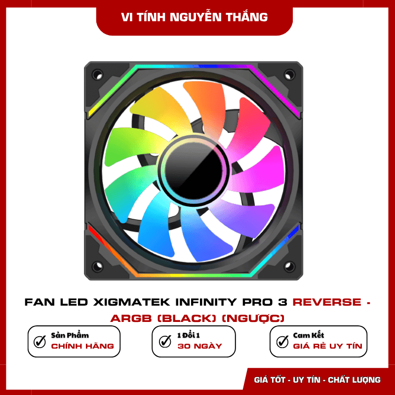 Kích thước Fan Xigmatek Infinity Pro 3 Reverse 120mm