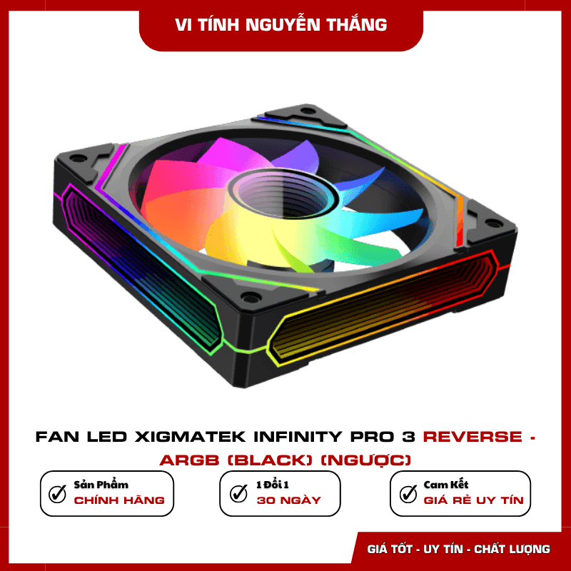 Kết nối PWM và ARGB Fan Xigmatek Infinity Pro 3 Reverse