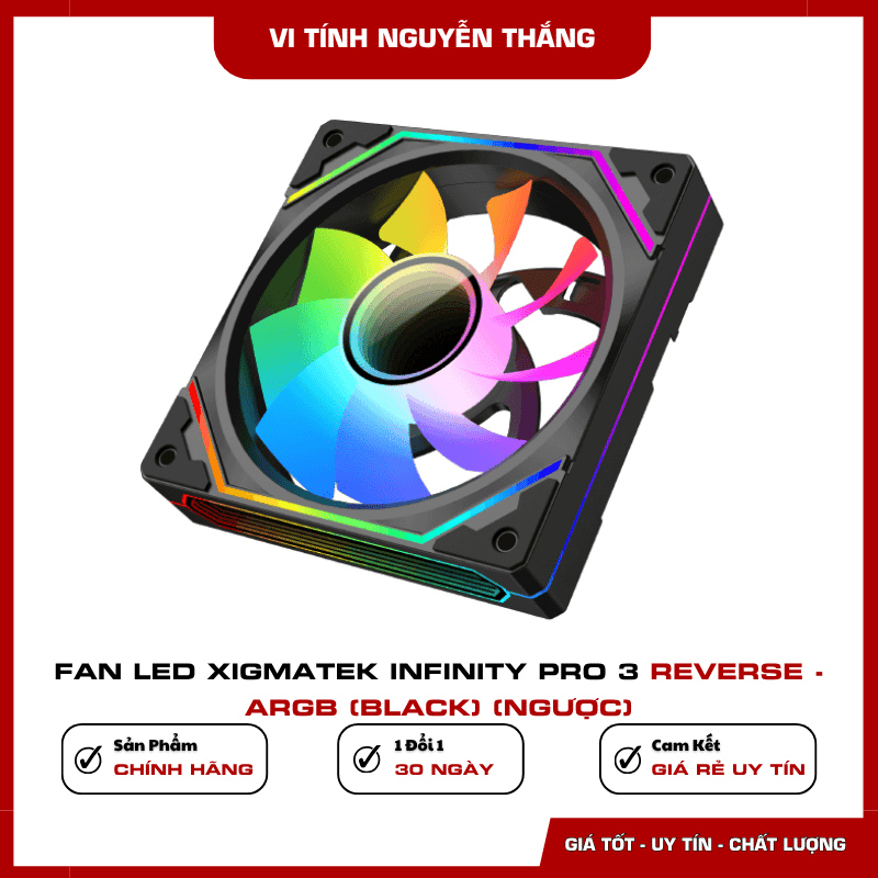 Hiệu ứng ARGB Infinity Fan Xigmatek Infinity Pro 3 Reverse